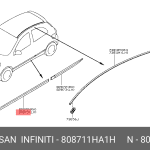 Bandou portiera stanga fata Nissan Micra dupa 2010