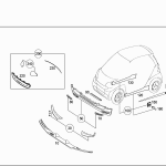 Ornament dreapta bara fata Smart Fortwo dupa 2007